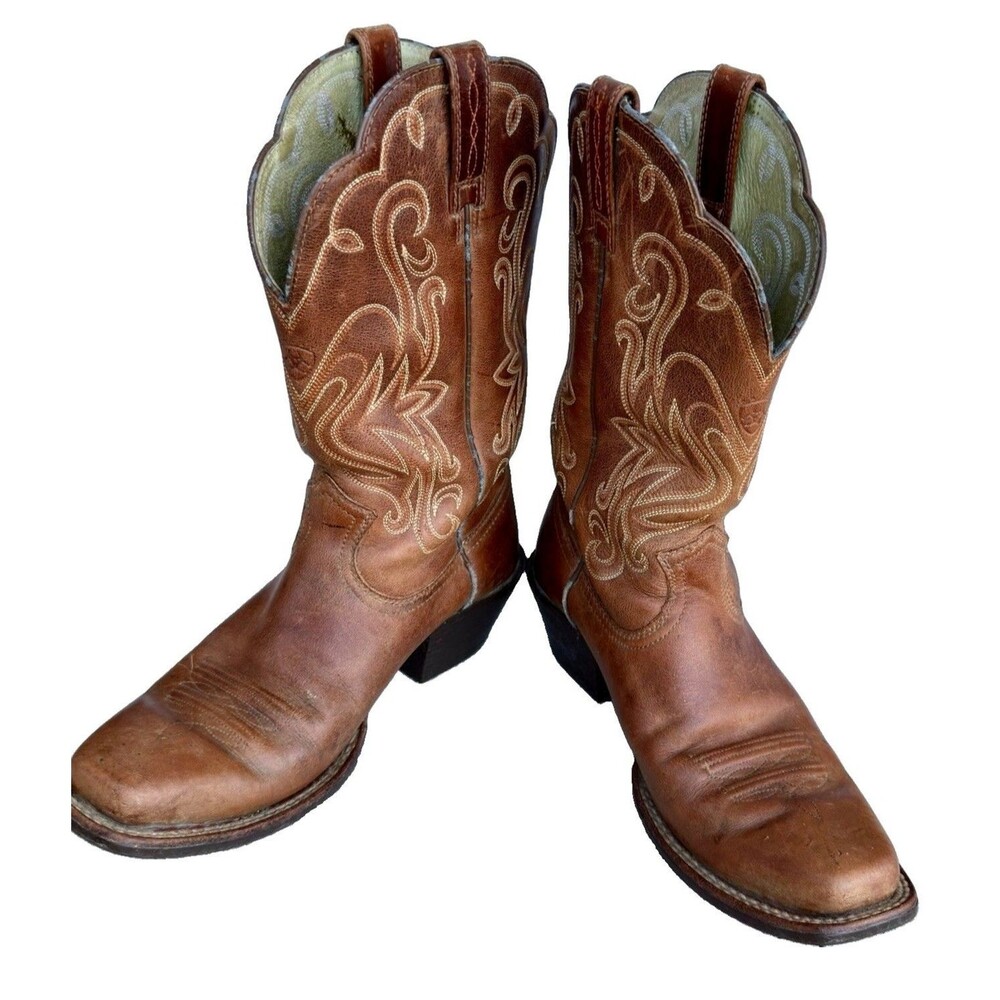 Ariat Legend Leather Western Cowboy Boots 7B Brown Square Toe Russet Rebel